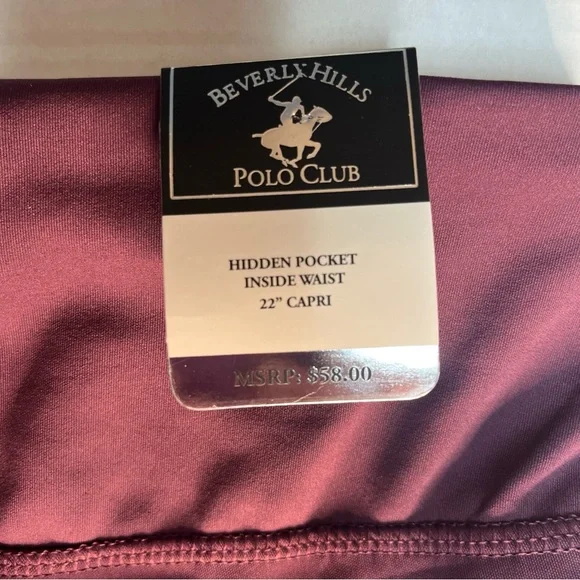 Beverly Hills Polo Club Red Leggings Soft Stretchy Fit - Picture 5 of 7